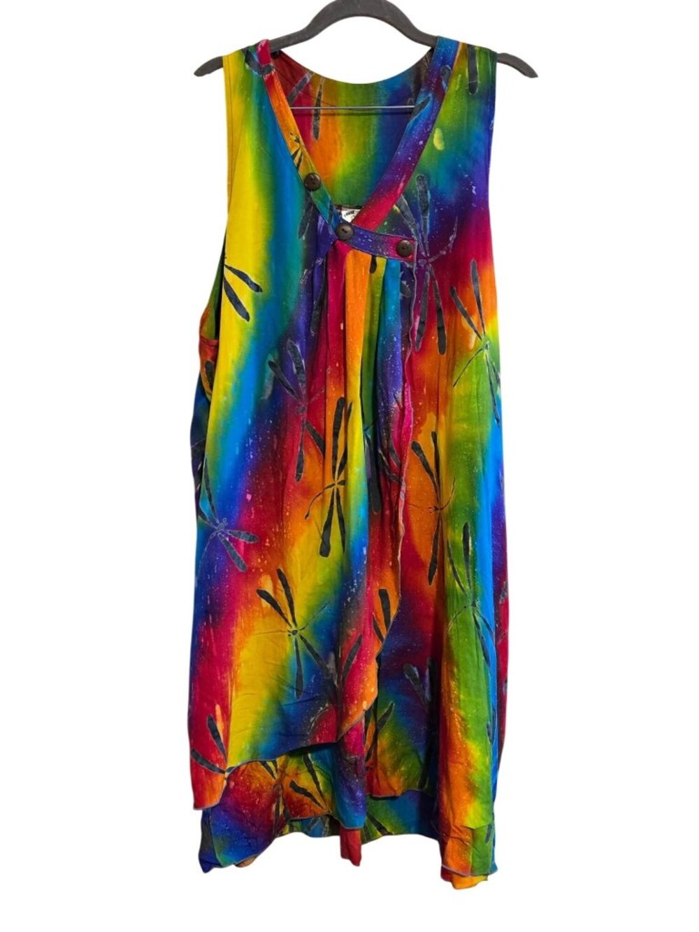 Rainbow Dragonfly Sleeveless Dress colorful beach nautical outdoors vacation